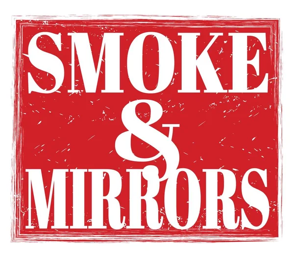 Smoke Mirrors Napsáno Červeném Grungy Razítku — Stock fotografie