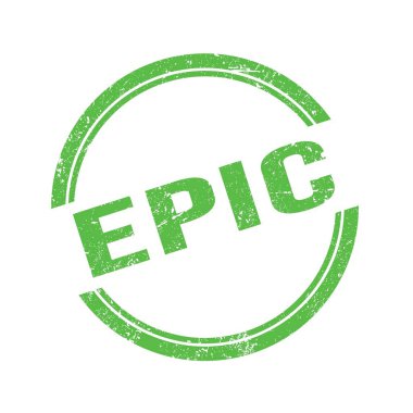 Yeşil grungy vintage yuvarlak damgalı EPIC metin.