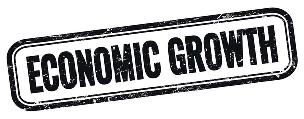 Economic Growth Text Black Grungy Vintage Rectangle Stamp — ストック写真