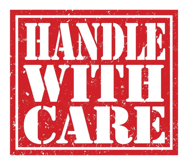 Handle Care Words Written Red Stamp Sign — ストック写真