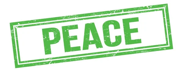 Peace Text Zelené Grungy Vintage Obdélníkové Razítko — Stock fotografie