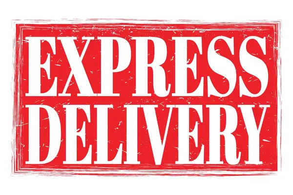 Consegna Express Parole Scritte Sul Segno Del Timbro Grungy Rosso — Foto Stock