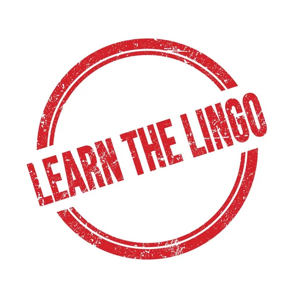 LINGO 'nun kırmızı grungy vintage yuvarlak damgası üzerine yazılmış metnini öğren.