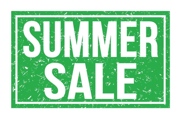 Summer Sale Words Written Green Rectangle Stamp Sign — ストック写真