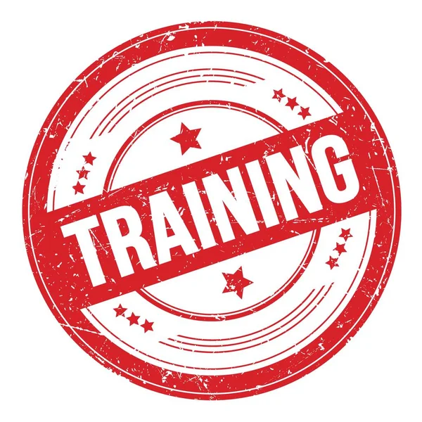 Kırmızı yuvarlak dokuma damgası üzerine eğitim metni.