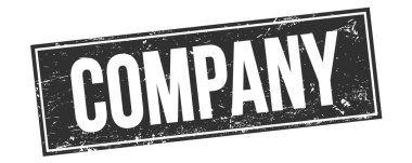 Siyah grungy dikdörtgen damga işareti üzerine ComMPANY metin.