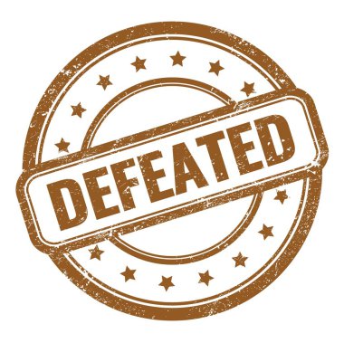 Kahverengi, eski, yuvarlak, lastik damga üzerine yenilmiş metin..