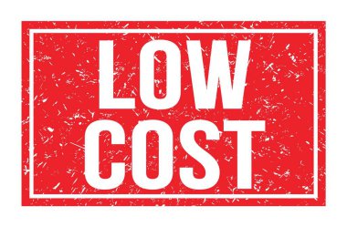 Düşük maliyet, kırmızı dikdörtgen mühür işareti üzerine yazılmış kelimeler