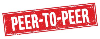 Kırmızı grungy dikdörtgen damga işareti üzerinde peder- to-peer metni.