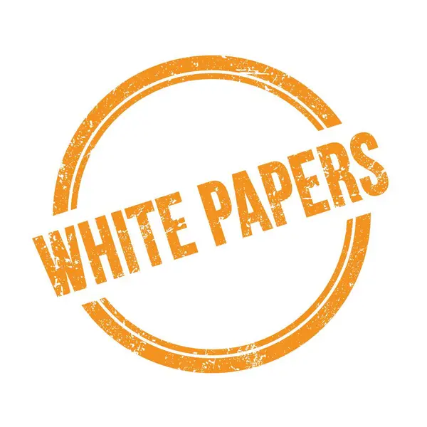 White Papers Text Written Orange Grungy Vintage Stamp — Stockfoto