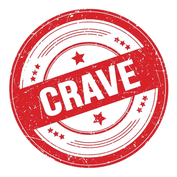 Kırmızı yuvarlak grungy doku damgası üzerine CRAVE metin.