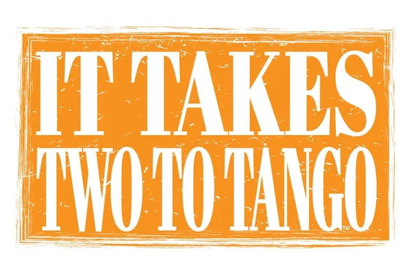 TANGO 'ya iki kişi gider, turuncu grungy puluna yazılan kelimeler.