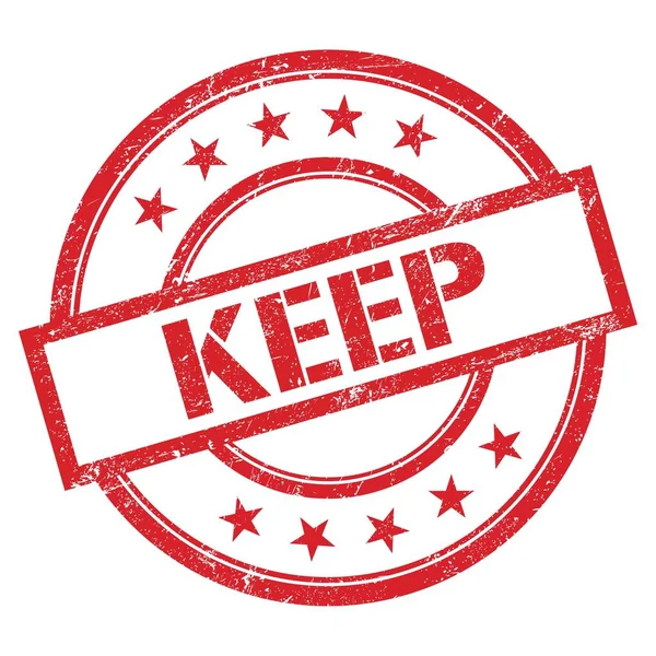 Kırmızı yuvarlak vintage kauçuk damga üzerine yazılmış KEP metni.