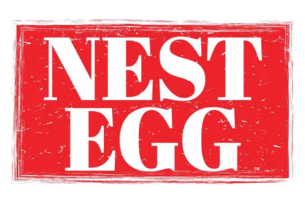 Nest Egg Words Written Red Grungy Stamp Sign — Stock Fotó