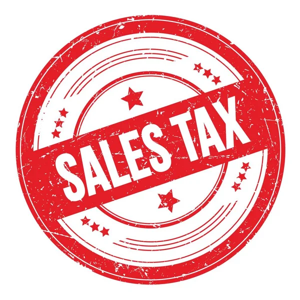Sales Tax Text Red Grungy Texture Stamp — Stockfoto