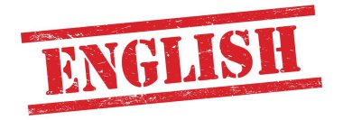Kırmızı grungy vintage kauçuk damga üzerinde ENGLISH metin.