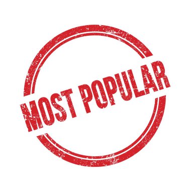 MOST POPULAR text written on red grungy vintage round stamp.