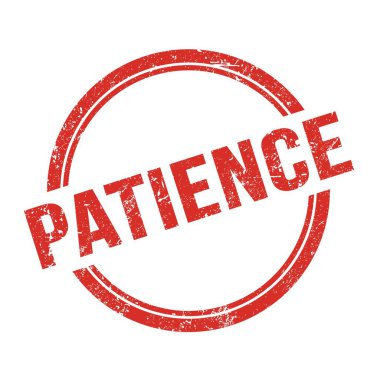 Kırmızı grungy vintage yuvarlak pulu üzerine yazılmış PATATENCE metni.