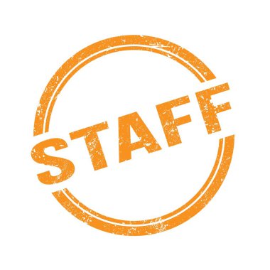 Turuncu grungy vintage yuvarlak damgalı personel metni.