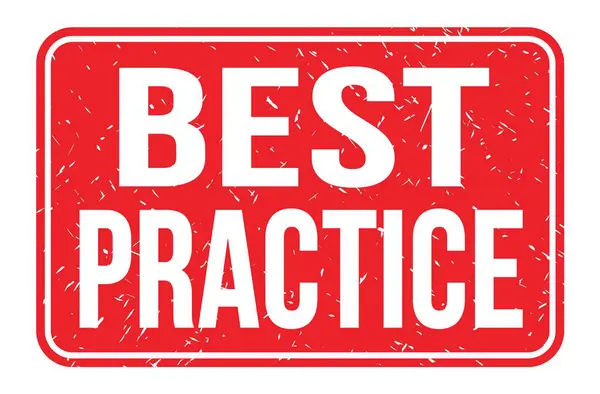 Best Practice Woorden Geschreven Rood Rechthoek Stempel Teken — Stockfoto