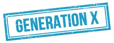 GENERATION X metin üzerinde mavi grungy vintage dikdörtgen damgası.