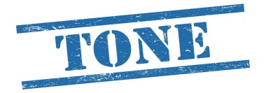 Mavi grungy vintage kauçuk damga üzerine Tone metin.