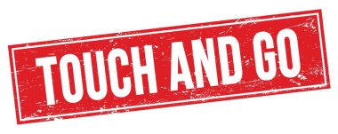 Dokun ve Git yazısını kırmızı çirkin dikdörtgen mühür işareti üzerine yaz.