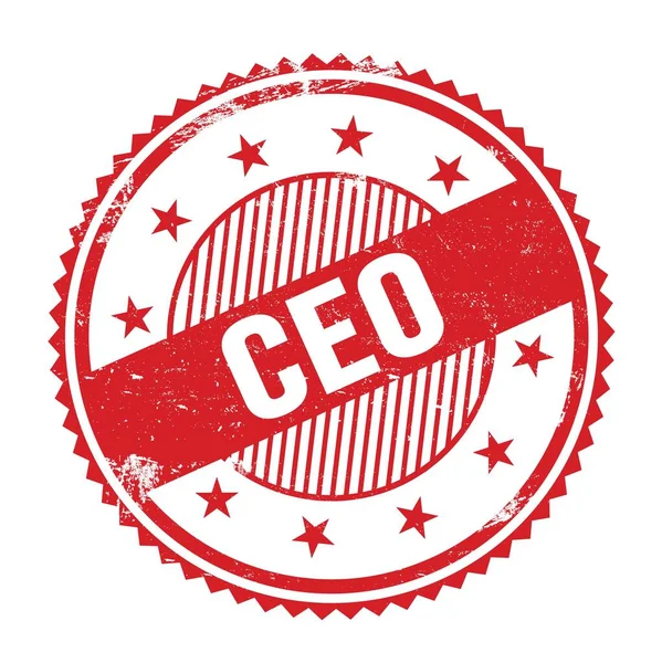 CEO metni kırmızı grungy zig zag kenarları yuvarlak pul üzerine yazılmış.