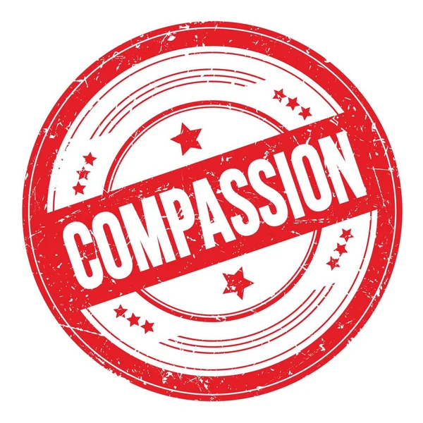 Compassion Text Red Grungy Texture Stamp — 스톡 사진