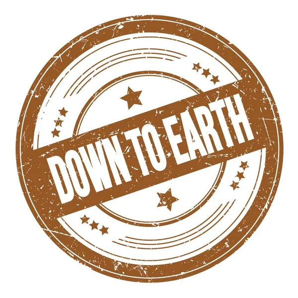 Earth Tekst Brązowym Okrągłym Znaczku Tekstury Grungy — Zdjęcie stockowe