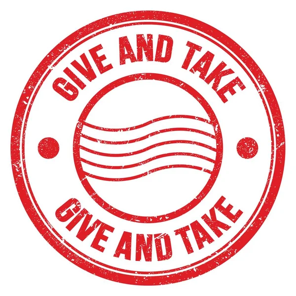 Give Take Word Written Red Postal Stamp Sign — Stok Foto