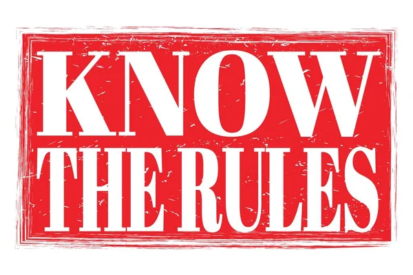 Знайте Правила Слова Написанные Красной Марке — стоковое фото