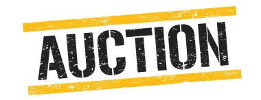 Açık arttırma metni siyah sarı grungy satır işareti üzerine.