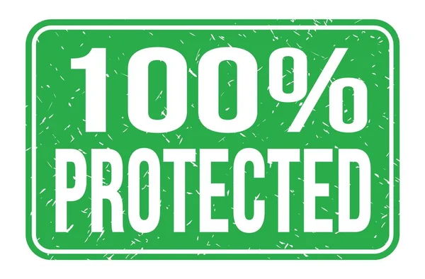 100 Защита Слова Написаны Зеленом Прямоугольнике Штамп Знак — стоковое фото