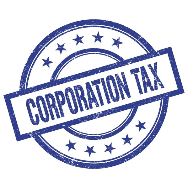 Corporation Tax Text Written Blue Vintage Rubber Stamp — Stockfoto