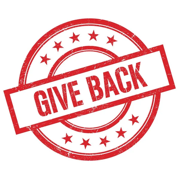 Give Back Text Written Red Vintage Rubber Stamp — Stock Photo, Image