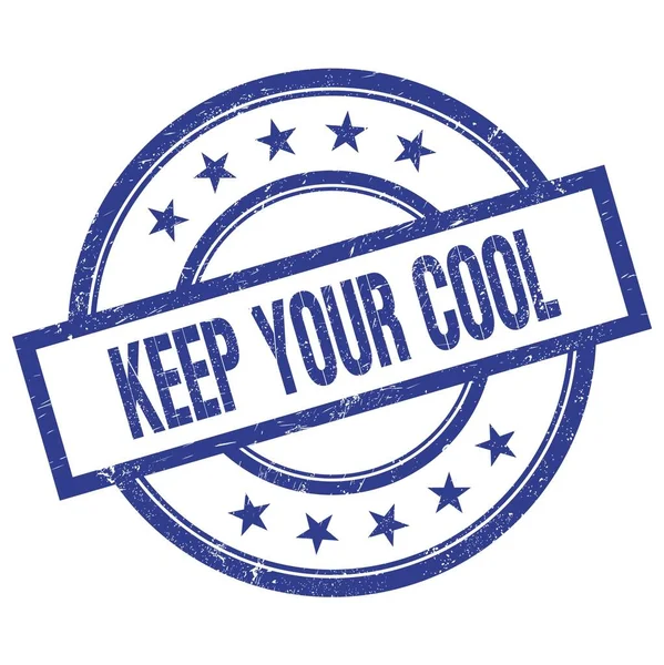 Keep Your Cool Text Written Blue Vintage Rubber Stamp — Stock Photo, Image
