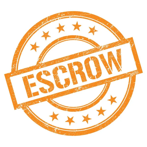 Escrow Κείμενο Γραμμένο Πορτοκαλί Γύρο Vintage Καουτσούκ Σφραγίδα — Φωτογραφία Αρχείου