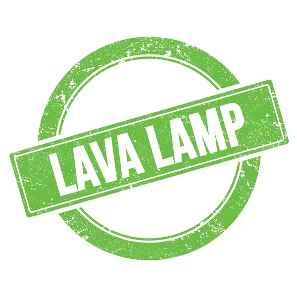 LAVA LAMP yeşil grungy yuvarlak vintage pul metin.