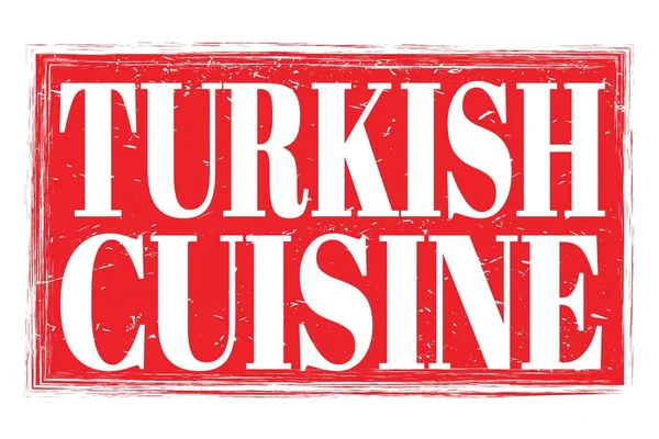 TURKISH CUISINE, kırmızı grungy işareti üzerine yazılmış kelimeler
