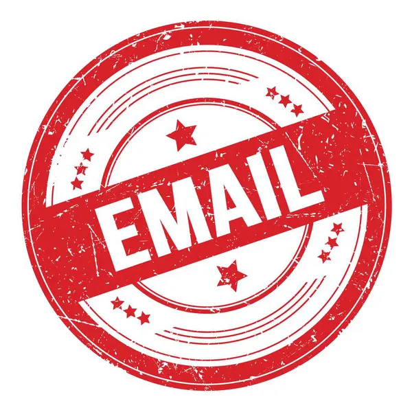 Email Tekst Czerwonym Okrągłym Grungy Tekstury Pieczęć — Zdjęcie stockowe