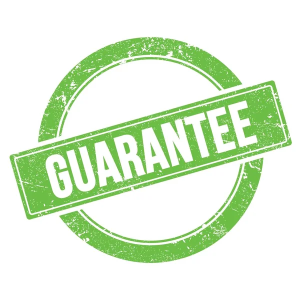 Guarantee Text Green Grungy Vintage Stamp — Stock Photo, Image