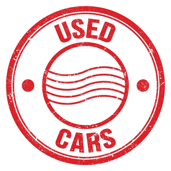 Used Cars Text Written Red Postal Stamp Sign — ストック写真