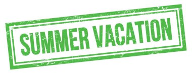 Yeşil grungy vintage dikdörtgen damgalı YAZ Tatil metni.