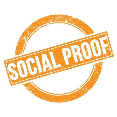 Turuncu, grungy, yuvarlak, klasik damgalı SOSYAL Kanıt metni..