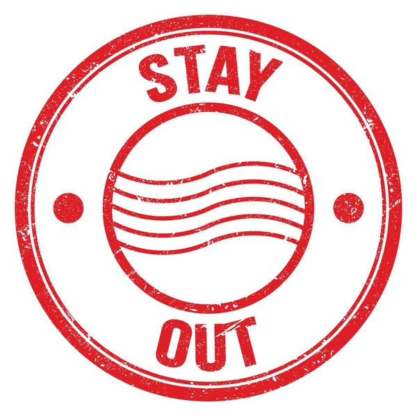 Stay Out Text Written Red Postal Stamp Sign — Foto de Stock