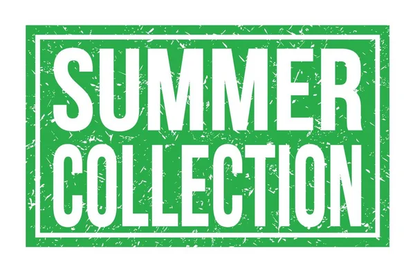 Summer Collection Words Written Green Rectangle Stamp Sign — ストック写真