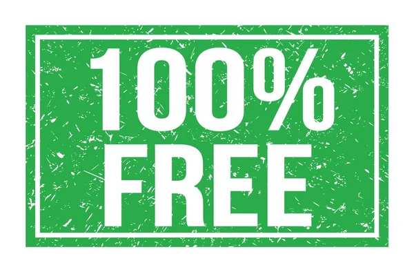 100 Бесплатно Слова Написанные Знаке Зеленого Прямоугольника — стоковое фото