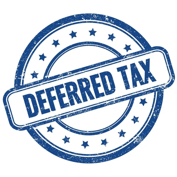 Deferred Tax Text Blue Vintage Grungy Rubber Stamp —  Fotos de Stock