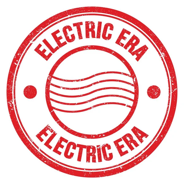 Electric Era Word Written Red Postal Stamp Sign — Stockfoto